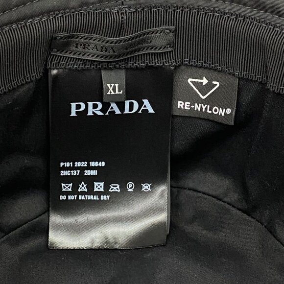 Prada Hat 2 Hc137 Bucket Hat Nylon Triangle Logo Plate XL Em4900 main image 4